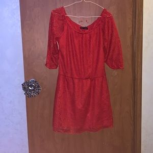 Red Mesh Girls Medium dress. Kinda of short. Good to wear on a night out.